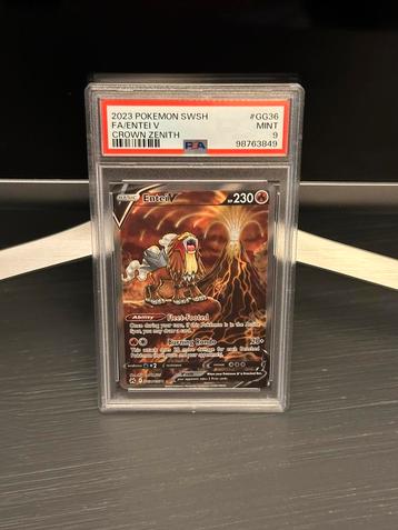 Entei V PSA 9 GG36/GG70 Pokemon Sword & Shield Crown Zenith beschikbaar voor biedingen