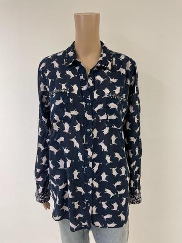 Scotch en Soda donkerblauwe/witte blouse maat 4 (maat 32) beschikbaar voor biedingen