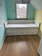 Hemnes uitschuifbed, Ophalen, Wit, Tweepersoons, 80 cm