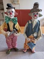 2 clowntjes, aangekleed, 26 cm hoog, Ophalen of Verzenden