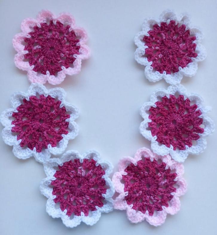 Gondas Creaties Bloemen Retro wandhanger glitter roze/wit, Huis en Inrichting, Woonaccessoires | Wanddecoraties, Nieuw, Ophalen of Verzenden