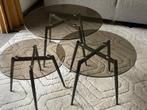 Salontafel(s) rookglas, Huis en Inrichting, Tafels | Salontafels, Ophalen, Gebruikt, 50 tot 100 cm, Rond