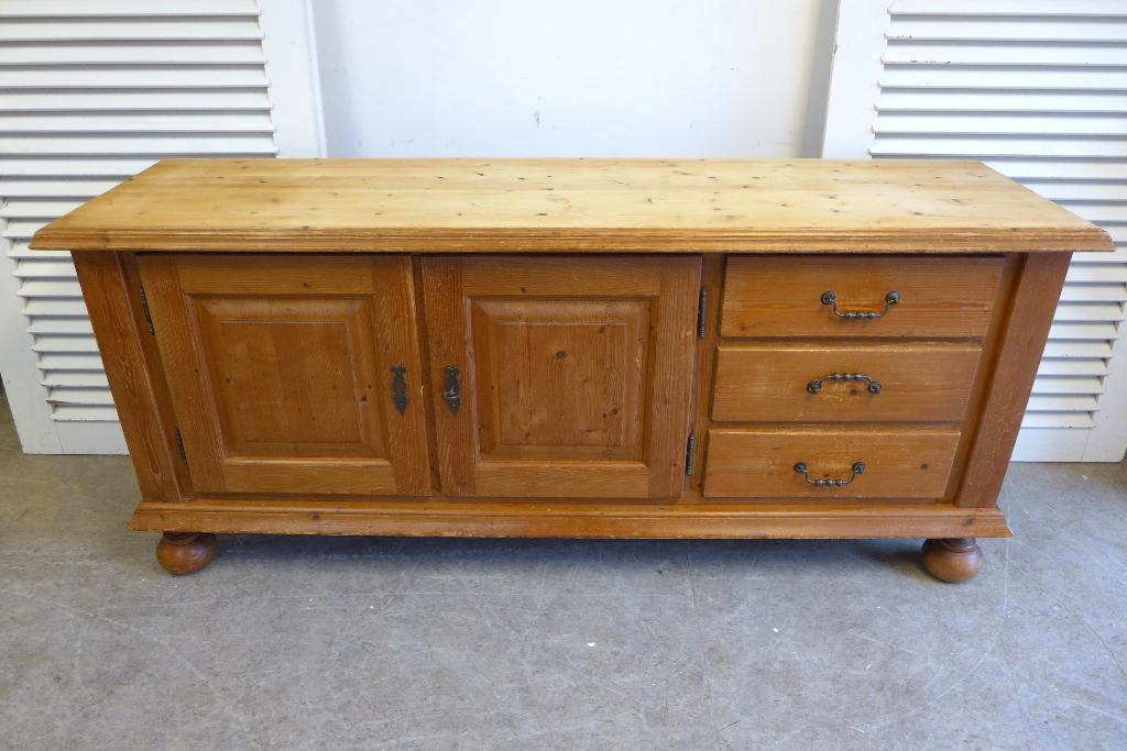 Mooi landelijk grenen dressoir 200 cm, Huis en Inrichting, Kasten | Dressoirs, Gebruikt, 150 tot 200 cm, 25 tot 50 cm, Met lade(s)