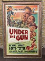 Vintage originele filmposter Under The Gun 1951 | ingelijst, Ophalen of Verzenden, Film en Tv