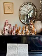 Roze bruin luipaard tijger beeld Italië kandelaar nieuw, Ophalen of Verzenden, Koper of Brons