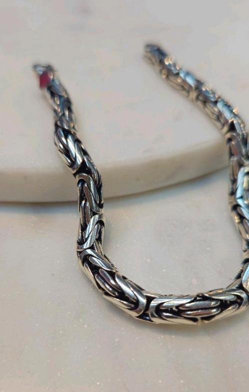 Prachtige Koningsschakel armband zilver massief 23cm, Sieraden, Tassen en Uiterlijk, Armbanden, Nieuw, Zilver, Zilver, Ophalen of Verzenden