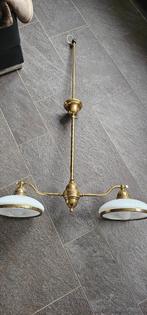 Vintage art deco hanglamp, verstelbare stang, Huis en Inrichting, Lampen | Hanglampen, Ophalen, Zo goed als nieuw, 75 cm of meer