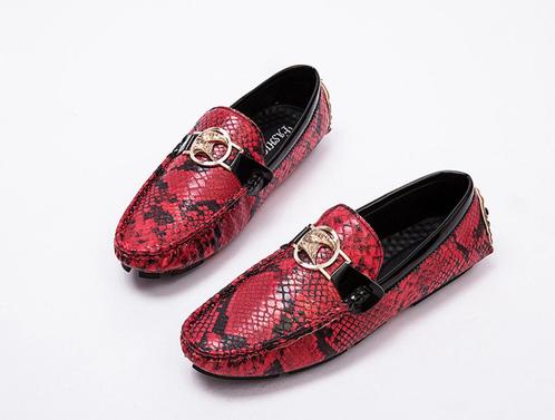 Rode heren slangen loafers moccasins luxe instappers, Kleding | Heren, Schoenen, Nieuw, Loafers, Overige kleuren, Verzenden