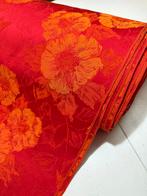 Rood oranje vintage gordijnstof soepel, 120 cm of meer, 200 cm of meer, Oranje, Ophalen of Verzenden