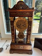 oude antieke portico klok console empire pendule palissander, Ophalen of Verzenden