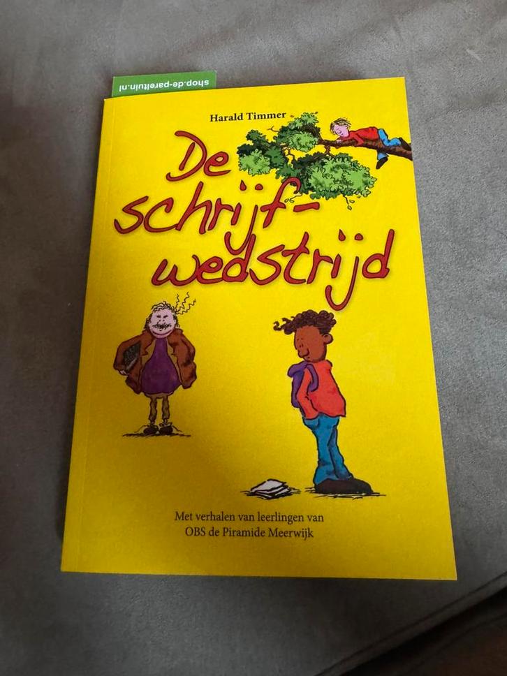 Kinderboek de schrijfwedstrijd van Harald Timmer, Boeken, Kinderboeken | Jeugd | 10 tot 12 jaar, Zo goed als nieuw, Ophalen