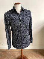 Olymp: Nieuw overhemd, donkerblauw met witte print. Maat 39, Blauw, Nieuw, Olymp, Halswijdte 39/40 (M)