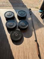 Halterset met Halterschijven - Strongman, Sport en Fitness, Fitnessmaterialen, Ophalen of Verzenden, Gebruikt, Armen, Halterset