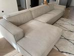 Zandkleurige bank (ribstof) B 3.56 x D 1.60 x H 75 cm, Huis en Inrichting, Ophalen, Zo goed als nieuw