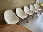 5 eettafel tuintafel stoelen wit hout, Ophalen, Kunststof, Gebruikt, Wit