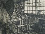 Anton Pieck ets Friesche Klokkenmakery Joure 1920 gesigneerd, Ophalen of Verzenden