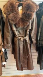 Jas met nepbont - S-M-L-XL - bruin & zwart, Maat 38/40 (M), Bruin, Nieuw, Ophalen of Verzenden