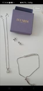 Lucardi Zilveren Sieradenset, Sieraden, Tassen en Uiterlijk, Armbanden, Met kristal, Ophalen of Verzenden, Zo goed als nieuw, Zilver