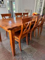 Eettafrl met 6 stoelen, Ophalen, 50 tot 100 cm, Zo goed als nieuw, 150 tot 200 cm
