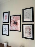 Zwarte lijsten incl Posters, Minder dan 50 cm, Ophalen of Verzenden, Zo goed als nieuw, Minder dan 50 cm