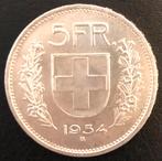 Zilveren 5 francs 1954, HOGE kwaliteit., Postzegels en Munten, Munten | Europa | Niet-Euromunten, Ophalen of Verzenden, Overige landen