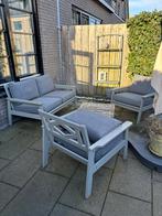 IKEA BONDHOLMEN loungeset | 2-zitsbank + 2 fauteuils | grijs, Gebruikt, Loungeset, Bank, Hout