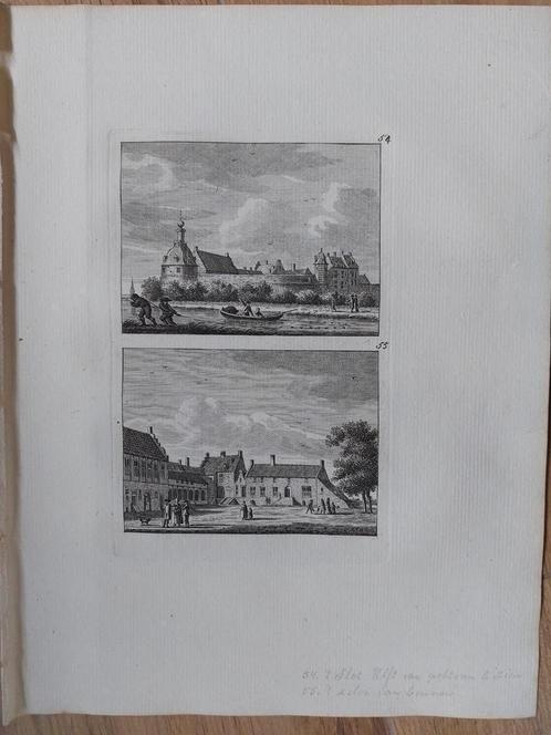54-55 Slot van Ulft - Unieke " Avant le Lettre "  uitgave, Antiek en Kunst, Kunst | Etsen en Gravures, Ophalen of Verzenden