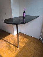 Massief Iroko echte hout bartafel in unieke vorm, 1 pot, Huis en Inrichting, Tafels | Eettafels, Gebruikt, 100 tot 150 cm, Rechthoekig