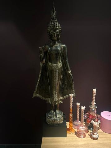 Buddha Beeld Hout/Brons - 130cm - Ophalen beschikbaar voor biedingen