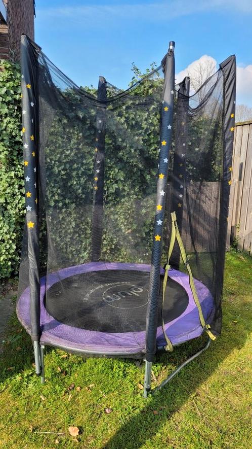 Plum Stardust Trampoline Paars 140 cm met Veiligheidsnet, Kinderen en Baby's, Speelgoed | Buiten | Trampolines, Zo goed als nieuw