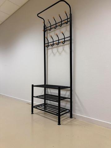Zwart metalen - houten kapstok