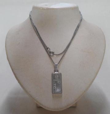 Zilveren ketting met zilverbaar hanger uit 1975  nr.896 beschikbaar voor biedingen