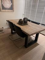 Industriële eettafel met stoelen 180x100, Ophalen, Gebruikt, 100 tot 150 cm, Vier personen