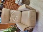 Crème leren relaxstoel, Huis en Inrichting, Ophalen of Verzenden, Zo goed als nieuw, Eenpersoons, Minder dan 150 cm