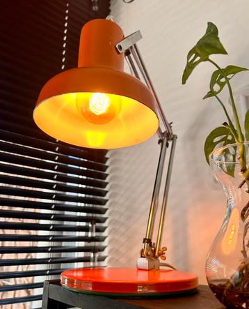 Oranje bureaulamp Frans design 60’s - 70’s beschikbaar voor biedingen