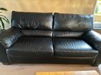 Echte Zwarte leren bank set, Huis en Inrichting, Ophalen, Zo goed als nieuw, Leer, 150 tot 200 cm