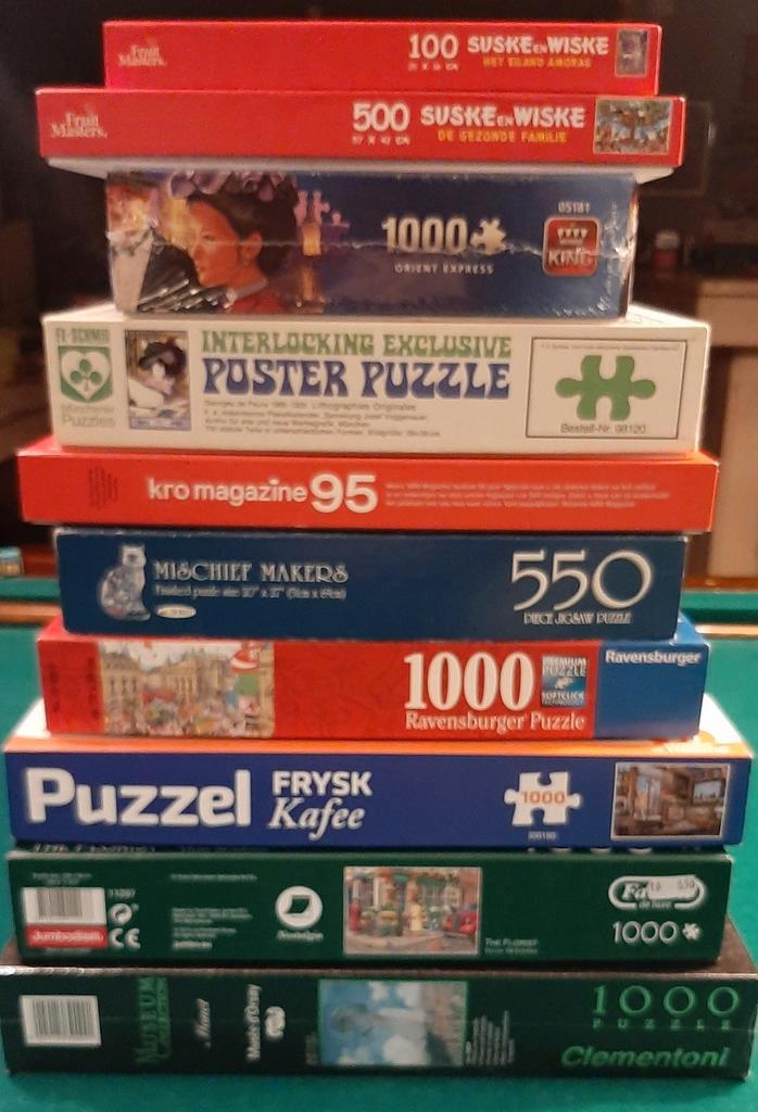 10 verschillende puzzels  - 2 euro per stuk of alles 15 euro, Hobby en Vrije tijd, Denksport en Puzzels, Gebruikt, Legpuzzel, 500 t/m 1500 stukjes