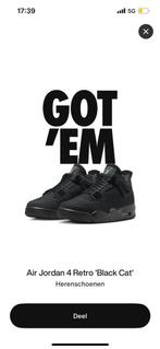 Air Jordan 4 Black Cat 45 EU / 11 US Deadstock, Ophalen of Verzenden, Nieuw, Zwart
