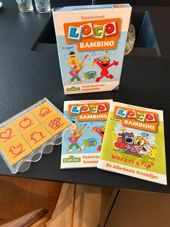 LOCO Bambino Sesamstraat spel, Hobby en Vrije tijd, Gezelschapsspellen | Kaartspellen, Gebruikt, Een of twee spelers, Ophalen of Verzenden
