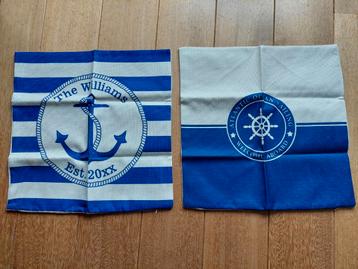 2 kussenhoezen met nautisch thema beschikbaar voor biedingen