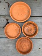 Terracotta bloempotschaaltjes- Aardewerk schalen tuin, Rond, Ophalen of Verzenden, Zo goed als nieuw, Minder dan 25 cm