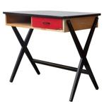Houten SchrijfBureau Met Rode Lade En Formica Blad, De Vries, Ophalen, Gebruikt, Onbekend, Onbekend