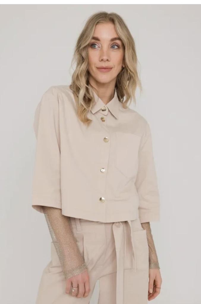 Anna van Toor prachtige nieuwe beige blouse/ blazer maat M, Kleding | Dames, Blouses en Tunieken, Nieuw, Maat 38/40 (M), Beige