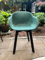 Groene kuipstoelen (4 stuks) met stof en plastic buitenkant, Huis en Inrichting, Stoelen, Ophalen, Gebruikt, Overige kleuren, Vier