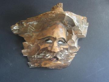 houtsnijwerk boomgezicht houten twee stuks tree face beschikbaar voor biedingen