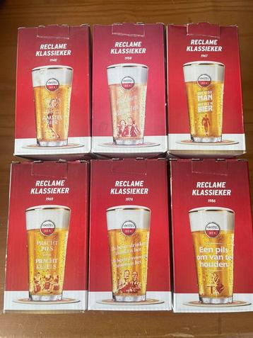 6 x Amstel glazen met unieke opdruk beschikbaar voor biedingen