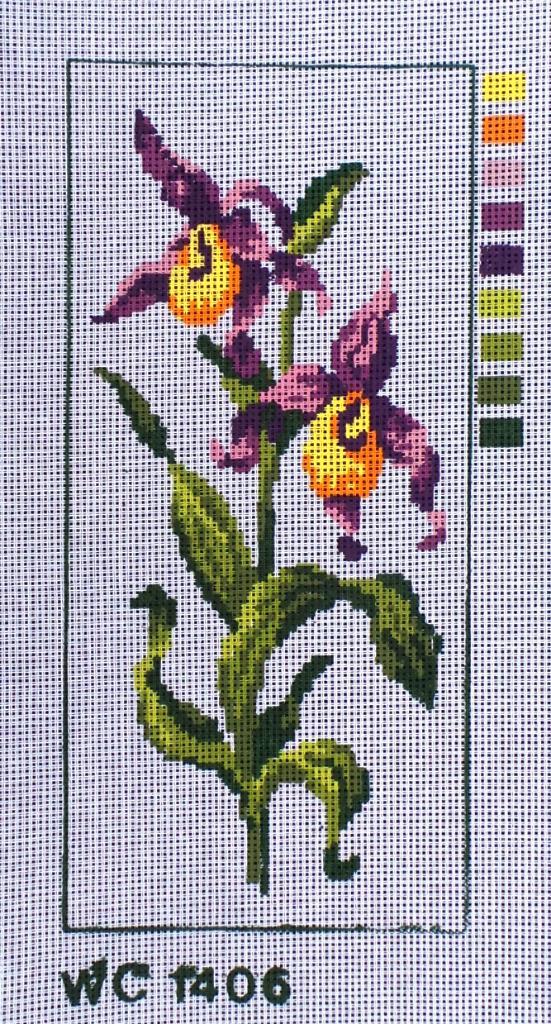 Cado voorbedrukt borduurstramien, paars/gele bloemen 1406, Hobby en Vrije tijd, Borduren en Borduurmachines, Nieuw, Onderdeel of Toebehoren