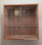 Vitrinekastje vierkant hout modern, Huis en Inrichting, Kasten | Vitrinekasten, Ophalen, 50 tot 100 cm, Minder dan 100 cm, Modern