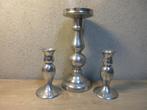 Aluminium kandelaars, Huis en Inrichting, Woonaccessoires | Kandelaars en Kaarsen, Ophalen of Verzenden, Gebruikt, Metaal