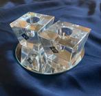 twee glazen kandelaars, Antiek en Kunst, Curiosa en Brocante, Ophalen of Verzenden